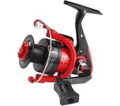Relación del carrete de pesca 5.0:1 rueda giratoria de alta velocidad con cebo plegable, balancín, barra de dientes de latón para carpa, herramienta de pesca resistente al desgaste, color negro y rojo FD---1000