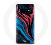 Coque pour Samsung Galaxy s10 plus Texture abstraite bleu noir rouge