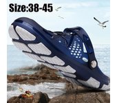 Sandalias de jardín con suela de goma antideslizante de verano para hombre, zapatos de playa, zapatos de hombre de gran tamaño 38 negro