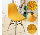 Funda de silla de bar de tela de terciopelo de colores sólidos, funda de asiento extraíble y lavable, fundas de silla sin brazos para banquetes, hogar, hotel, 1 unidad blanco