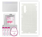 apgo Protective Skin Sticker for the back+sides compatible with Honor 20, Full Wrap Film, Foil, Vinyl - Pattern White Fabric