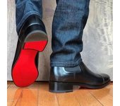 Nuevas botas Chelsea de suela roja para hombre, botas cortas de hombre hechas a mano con punta cuadrada negra para negocios, botas de hombre 38 negro