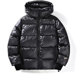 Parkas cálidas de invierno para hombre, chaqueta, abrigo, sombrero, impermeable, de forro polar grueso, parka informal desmontable, resistente al viento 2XL negro
