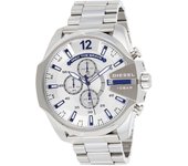 Reloj cronógrafo japonés de acero inoxidable para hombre Diesel DZ4477 plateado plata