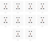 10 juegos de enchufes ocultos de pared de 5 orificios para el hogar
