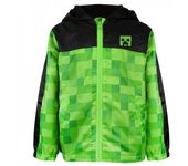 Chaqueta impermeable con capucha Creeper de Minecraft para niños 13-14 negro/verde