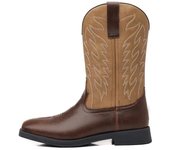 Botines altos bordados clásicos para hombre, diseño retro, botas vaqueras occidentales de punta ancha y plataforma puntiaguda. 38
