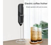 Espumador de leche de mano, eléctrico, recargable, de acero inoxidable, mezclador de bebidas, herramienta versátil para mezclar café con leche, capuchino, matcha C