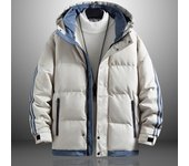 Chaquetas de invierno para hombre, prendas de vestir gruesas y cálidas con capucha, abrigos de marca, sombrero de retales, Parkas para hombre, cortavientos con cremallera a prueba de viento para hombre M