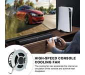 Ventilador de refrigeración de funcionamiento silencioso para consola de juegos, control de temperatura, disipación de calor eficiente para PS5 negro