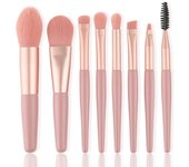 Juego de 8 mini brochas de maquillaje, brochas para sombras de ojos, portátiles, suaves y ligeras, para cosméticos.