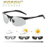AORON Gafas de sol polarizadas fotocromáticas para hombre, montura metálica clásica, antideslumbrantes, gafas de conducción UV400 gris