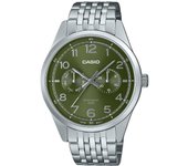 Casio Reloj analógico estándar de acero inoxidable con esfera verde y cuarzo MTP-E340D-3AV para hombre verde