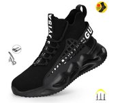 Botas de seguridad para hombre, botas con punta de acero, botas de seguridad para el trabajo transpirables y a prueba de perforaciones, calzado masculino, zapatillas de construcción 40