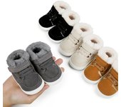 Bebés Bebés Niñas Zapatillas Altas Suela Antideslizante Suave Cuero De PU Cálido Niño Recién Nacido Prewalker Primeros Zapatos De Cuna Para Caminar 0-18M S