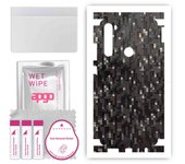 apgo Protective Skin Sticker for the back+sides compatible with Xiaomi Redmi Note 8T, Full Wrap Film, Foil, Vinyl - Pattern Carbon Black Pixel