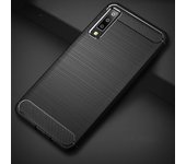 Funda de silicona para Samsung Galaxy A7 2018 A750, funda de TPU suave de fibra de carbono, funda ajustada para Samsung Galaxy A7 2018, funda de silicona negro