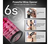 Abridor de vino eléctrico Abridor automático de botellas Sacacorchos reutilizables para botellas de vino Accesorios de barra de cocina para amantes del vino negro