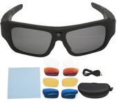 Gafas de sol con cámara 4K HD y grabación de vídeo inteligente con 4 pares de lentes para senderismo y ciclismo