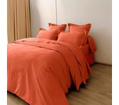 Housse de couette percale de coton peigné  Julian  Coton Pur - Julian Terracotta - Housse de couette 260 x 240 cm