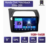 Radio de coche Android de 9 pulgadas para Honda Civic Hatchback 2006-2011 reproductor de vídeo Multimedia para coche Radio estéreo navegación GPS WIFI 1 + 16GB