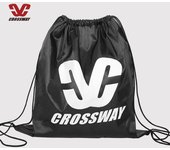 Bolsa deportiva impermeable con cordón y dos hombros Crossway para baloncesto, voleibol y calzado. 40cm x 40cm negro