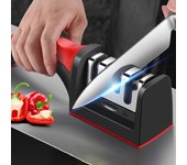 Afilador de cuchillos de mano rápido, multifunción, 4 etapas, herramienta de afilado, piedra de afilar de acero inoxidable para cocina M