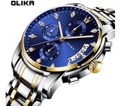 Nuevo reloj de lujo para hombre de la marca TOP con caja impermeable con calendario de correa de acero inoxidable para hombre relojes de cuarzo para hombre