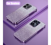 Funda de lujo con revestimiento de brillo degradado para Oppo Realme C55, funda protectora trasera de silicona C 55 Realme C53 púrpura
