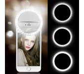 Anillo de luz LED para selfies con carga USB, lente para teléfono móvil, lámpara LED para selfies, anillo para iPhone, Samsung, Xiaomi, luz para selfies color rosa