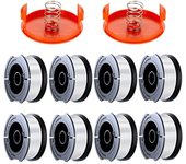 8 Pack Bobine Fil Coupe Bordure Compatible avec Black et Decker Coupe Bordures, A6481 A6485 1.65mm Bobine de Fil Debroussailleuse