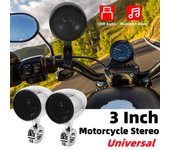 2 unids/set Universal de 3 pulgadas altavoz de motocicleta impermeable Multimedia estéreo Radio FM moto Bluetooth/USB de alta potencia plata