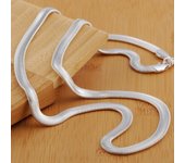 Collar de cadena de serpiente plana de Plata de Ley 925 de 16 /18 /20 /22 /24 pulgadas y 6mm para hombres y mujeres, regalo de joyería de boda a la moda 50cm