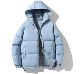 Chaqueta acolchada gruesa de invierno para hombre, de color liso, con cremallera suelta y capucha, abrigo tipo cárdigan cálido de talla grande 8XL