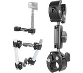 TELESIN GP-HBM-001-D Soportes para cámara Montaje con abrazadera Adaptador para manillar de bicicleta Montaje Aleación de aluminio con gris
