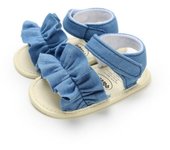 Sandalias de verano para bebé, zapatos para niña recién nacida con lazo de lunares, sandalias de algodón, zapatos para niña 7-12 Months