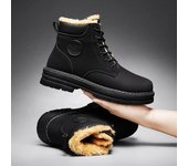 Botas de nieve de invierno con cordones para hombre, zapatos de algodón cálidos y resistentes al frío, de felpa gruesa, nuevas marcas de calzado. 39