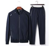 Conjunto deportivo para hombres Ropa deportiva de talla grande Traje deportivo de estilo béisbol Trajes de fitness a prueba de viento L negro