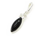 Les Trésors De Lily [I8903] - Pendentif Argent 'Déesse Noir de Jais' noir argenté (rhodié) - 30x7 mm negro