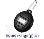 Repelente de plagas ultrasónico portátil, repelente de mosquitos para exteriores con energía Solar y USB para cucarachas, negro