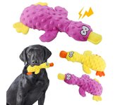Divertidos juguetes de peluche para mascotas para perros pequeños y grandes, juguetes para masticar con sonido chirriante, juguete interactivo con forma de pato para perros, suministros para mascotas amarillo