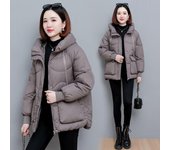 Chaqueta con capucha para mujer, bolsillo, talla grande, chaqueta holgada, chaqueta de plumón de invierno para madre M verde