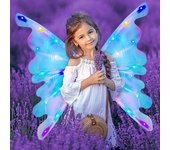 Alas de mariposa eléctricas, alas de hada de princesa brillantes con música, alas de ángel para disfrazarse, accesorios para niñas y mascotas