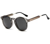 Gafas de sol redondas Retro para mujer y hombre, diseño de marca, gafas de sol transparentes para mujer Transparent F Gray