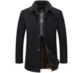Nuevos abrigos de lana de terciopelo con solapas para hombre de otoño e invierno, para hombres de mediana edad y mayores. L