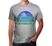 Camiseta Vintage Hombre Camiseta Gráfica SAN Pedro Sula Sunset Grey Marl XS gris heather