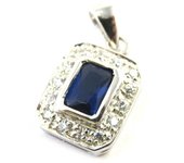 Les Trésors De Lily [M6494] - Pendentif Argent 'Sissi' saphir blanc argenté (rhodié) - 11x9 mm plata