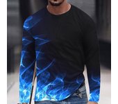 Camisetas con gráficos de llamas, camisetas con estampado 3D para hombres y mujeres, camisetas casuales de moda de manga larga con cuello redondo, camisetas de gran tamaño Harajuku para niños, camisetas, ropa XL