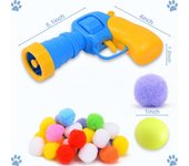 Pelota de juguete para gatos, juguete interactivo de entrenamiento de lanzamiento para mascotas, cachorros, perros y gatitos, juegos creativos de pistola de tiro en miniatura, juguetes de pelota de peluche elástica
