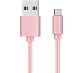 Cable USB-C pour Xiaomi REDMI NOTE 9 - NOTE 9 PRO - NOTE 10 - NOTE 10 PRO - Cable Type USB-C Nylon Tressé Rose 1 Mètre Phonillico®
